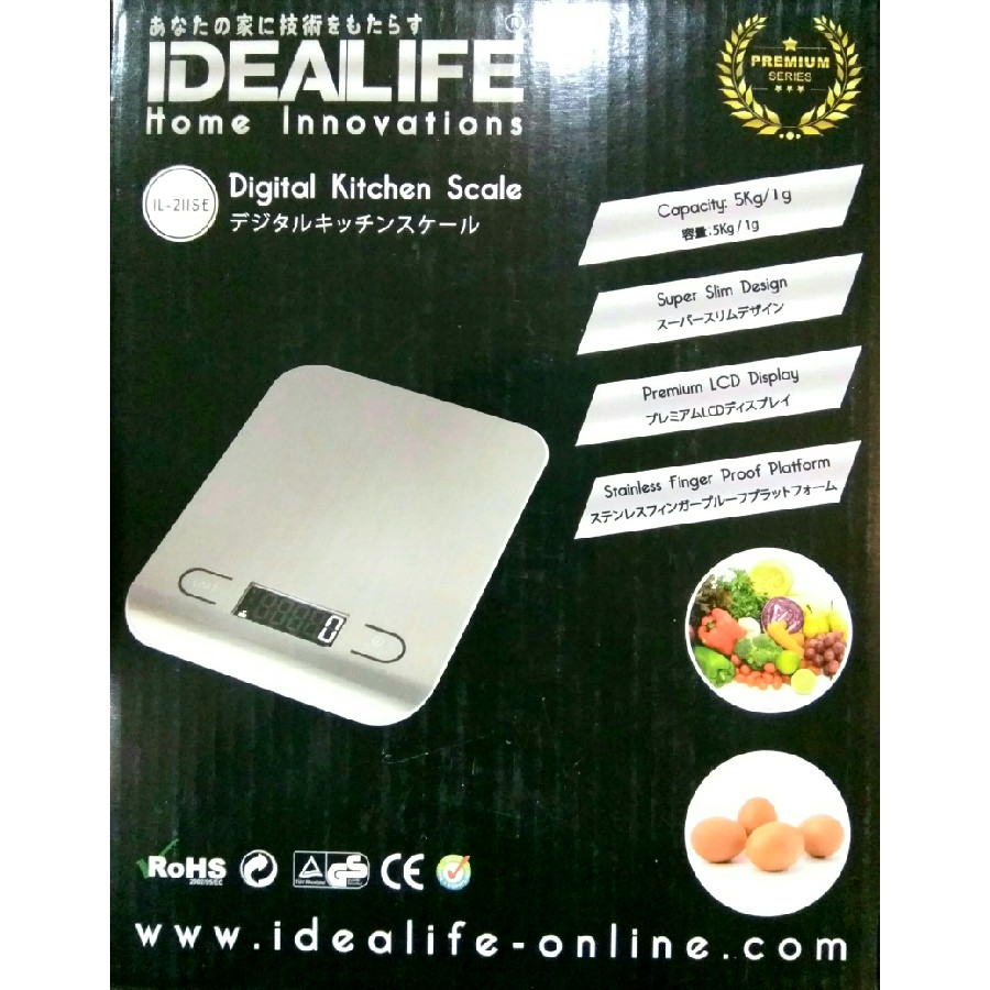 Idealife IL-211SE Timbangan Digital Dapur Kue Tepung Bumbu IL-211S IL 211SE Kitchen Scale Alat Ukur stainless garansi resmi