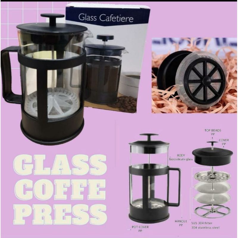 French Press 800ml Coffee Plunger Kapal Api Alat Kopi Seduh Manual