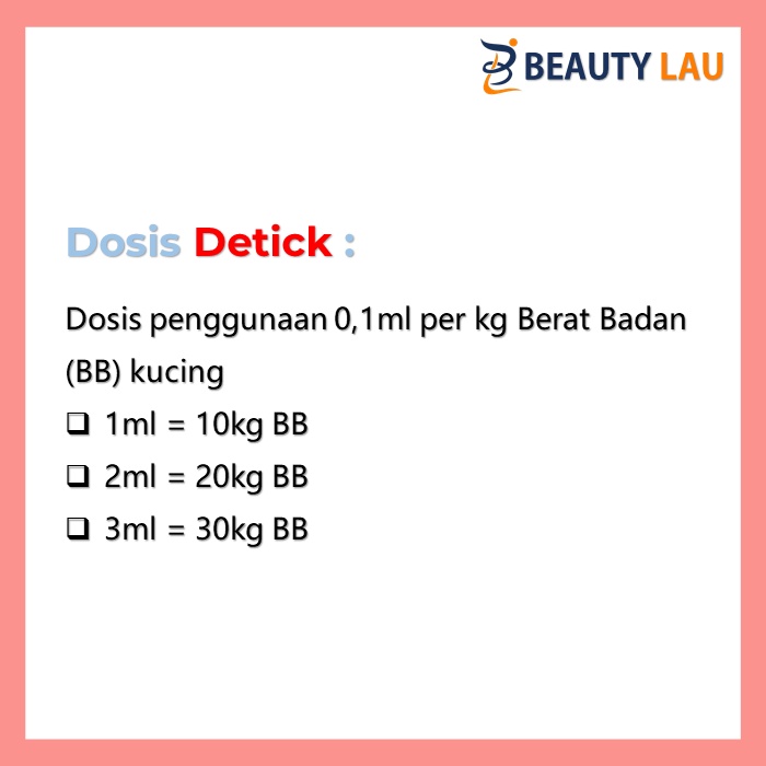 OBAT KUTU KUCING DETICK 3ML (20-40KG) 2ML (10-20KG) 1ML (1-10KG) DETIK ORIGINAL UNTUK KITTEN ADULT ANJING AMPUH DETIC MURAH