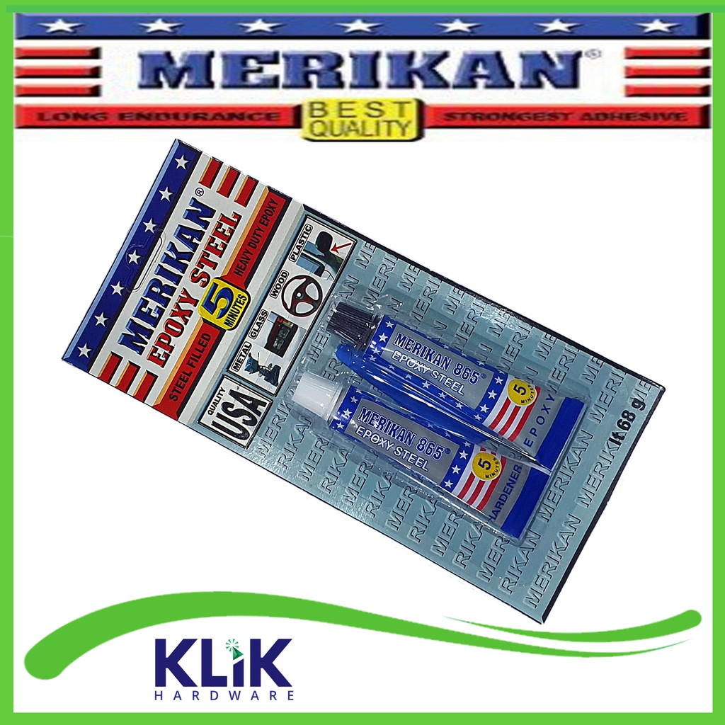 Merikan Lem Besi Epoxy Plastik Steel 5 Menit 68 gram