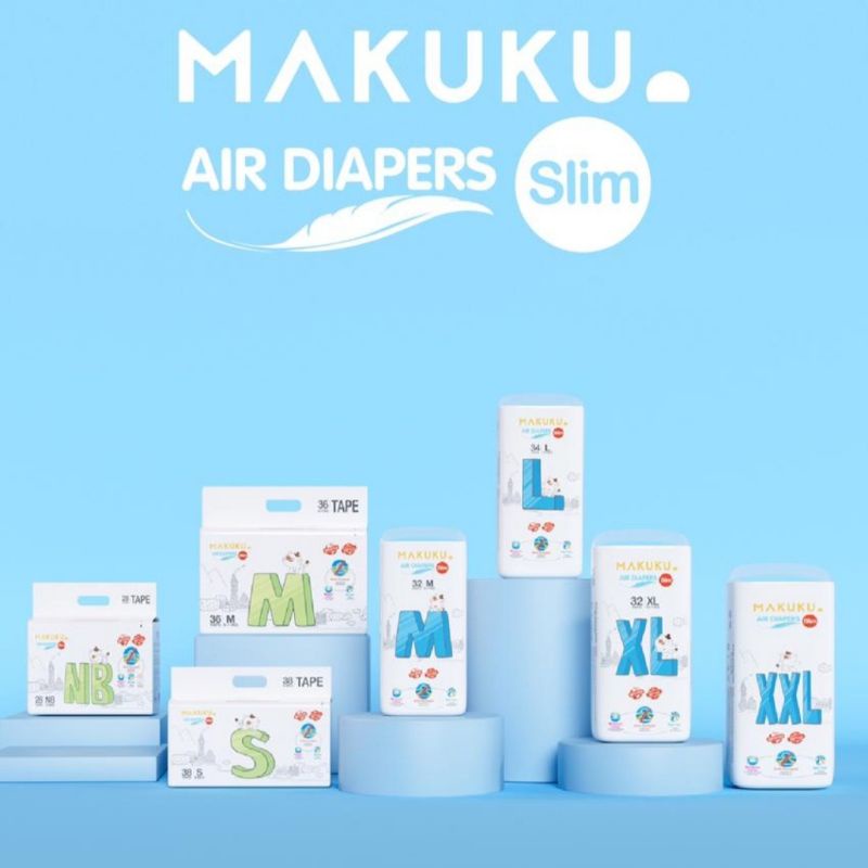 Makuku SAP diapers Pants M, L, XL, XXL (pembelian 2pcs free paseo wipes)