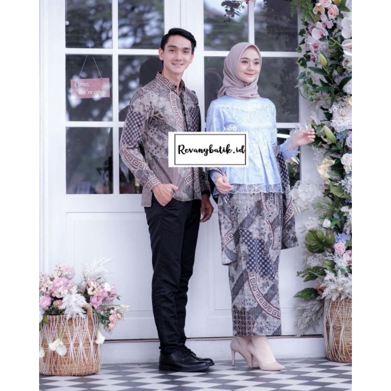 Sale Set Couple Kebaya Batik [asyifa] Blue 2 LnE0dRdFXR7AGN