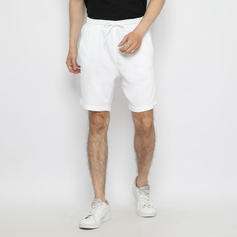 Celana HnM Cotton Fleece Sweatshorts White HM Pendek Putih