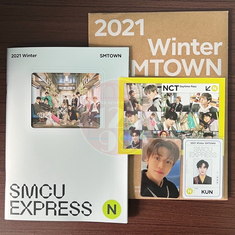 Album SMCU Express NCT Daytime Pass — Photocard PC Jaemin, Passcard Kun, Folded Poster Sungchan