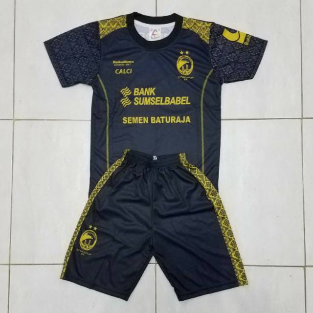 Jersey Kids Anak Sriwijaya FC 3rd Liga Gojek 2018 Hitam Printing Setelan Lokal