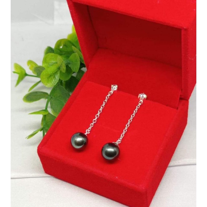 anting perak mutiara laut hitam