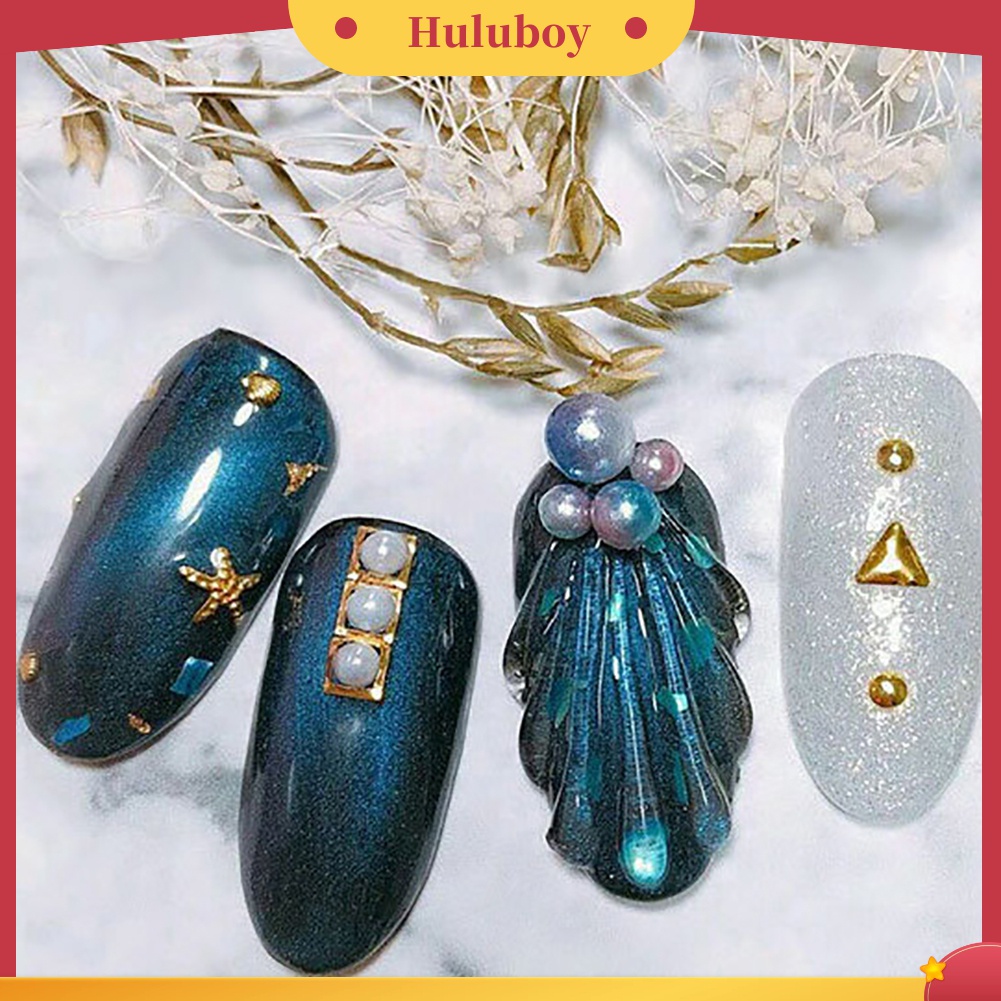 Huluboy Huluboy♡ Hiasan Kuku Nail Art Aneka Bentuk Geometri Hollow Bahan Metal