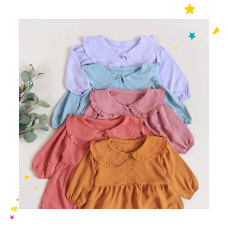 Tunik Carissa by Little Carra | Ready Stok Tunik Anak Kembaran Couple Tunik Dewasa Ibu Rayon Crinkle