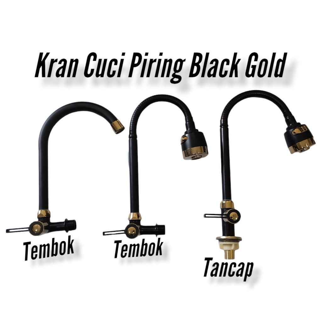 Keran Angsa Black Gold/ Kran Angsa Wastafel Black Gold/ Keran Angsa Engkol Black Gold/ Kran Sink Bla