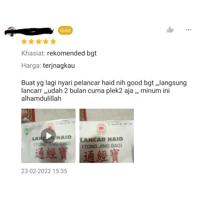 TONG JING BAO HERBAL hormo obat haid tidak lancar - lancar haid
