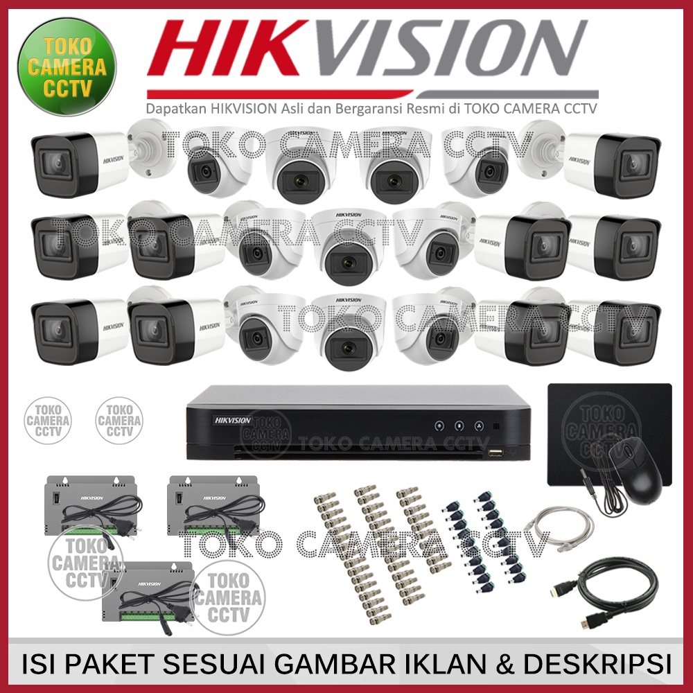 PAKET CCTV HIKVISION 5MP 32 CHANNEL 20 KAMERA