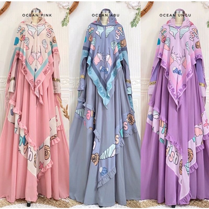 GAMIS SYARI MEWAH / OCEAN SYARI ORI ANISA MODISH / GAMIS SYARI PREMIUM / GAMIS WANITA TERBARU