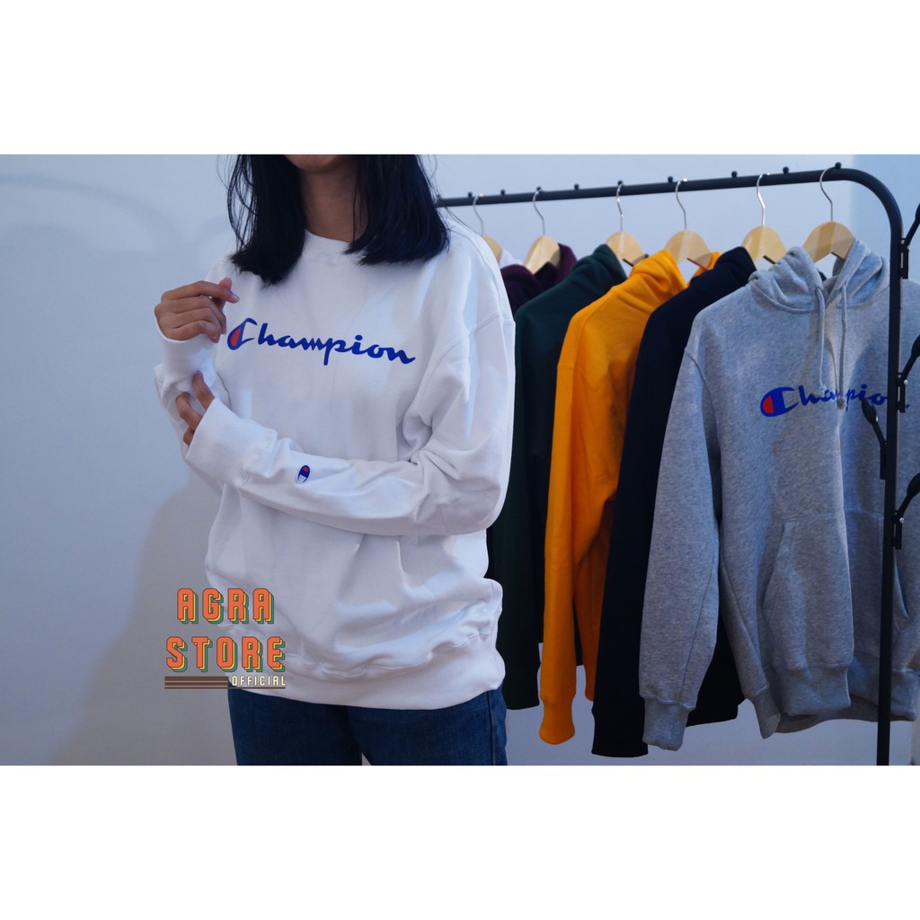 SWEATER CHAMPION CREWNECK SCRIPT ORIGINAL SISA EKSPOR