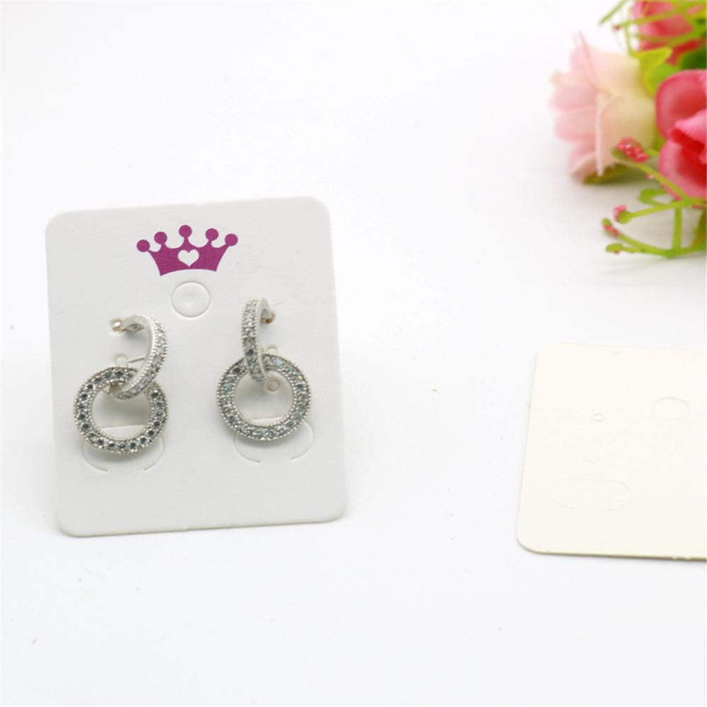 Lily 100pcs Holder Kartu Display Anting 3.8x4.8 cm Putih Kosong DIY Ear Studs