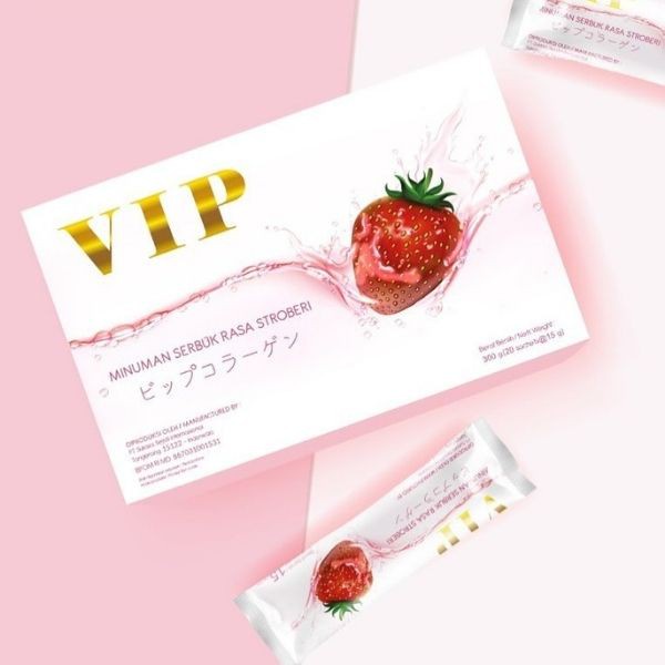 [ORI] Minuman memutihkan kulit dan menutrisi kulit | VIP Collagen Drink - Suplemen Pemutih kulit BPOM 1BOX - 20sachet