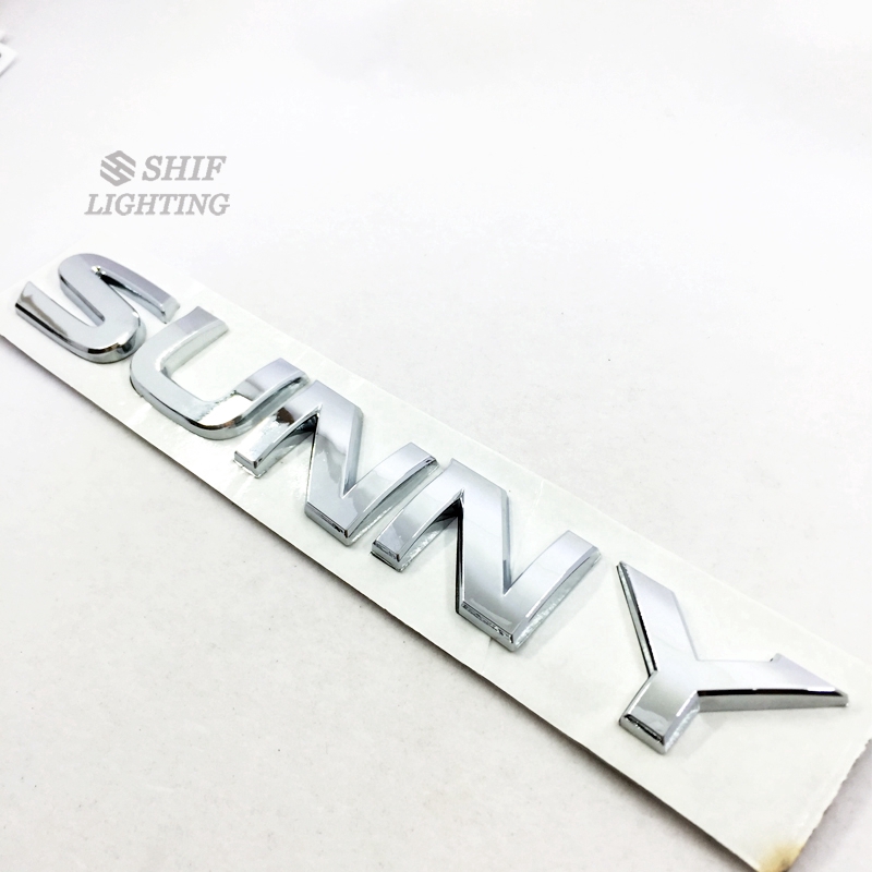 1pc Stiker Emblem Logo Sunny Bahan Abs Krom Untuk Bagasi Belakang Mobil Nissan