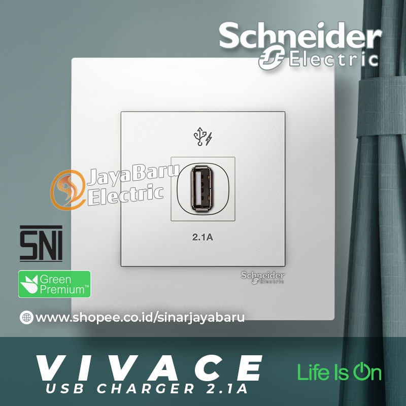 Stop Kontak USB Charger SCHNEIDER VIVACE