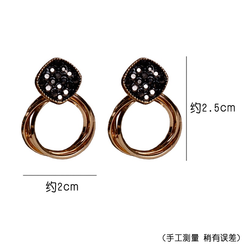 Anting Tusuk Gantung Bahan Sterling Silver 925 Desain Geometri Hollow Gaya Korea Untuk Wanita