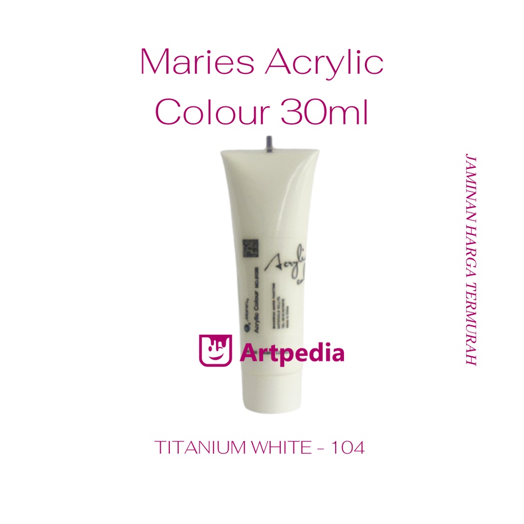 

Maries - Titanium White / Maries Acrylic Paint 30ML (Cat Akrilik) Warna Titanium White