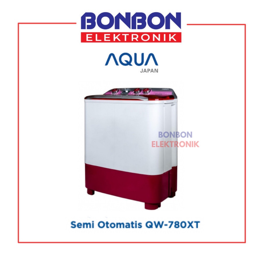 AQUA Mesin Cuci 2 Tabung 7KG QW-780XT (P) / QW 780 XT / QW780XT