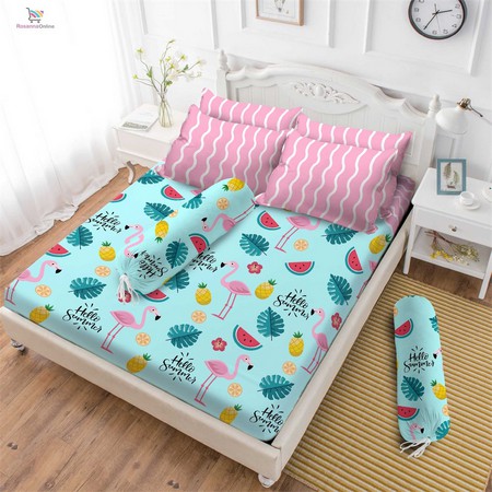 SPREI VITO 180X200 SUMMER FLAMINGO