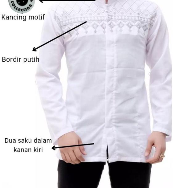 SALEE.. Baju Koko Putih Remaja/Dewasa Lengan Panjang