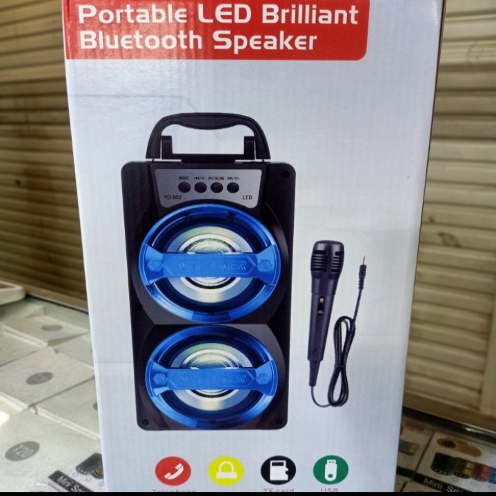 Promo Terbaru!!! Speaker Portable YD-801 Bluetooth Super Bass MP3 Player USB Radio Free Microphone