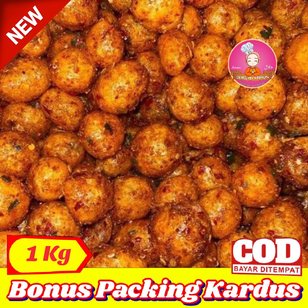 

[1Kg] Cimol Crispy Pedas Daun Jeruk / Cimol Garing / Cimol Kering - Cemilan Ribhun jajanan jadul snack kiloan