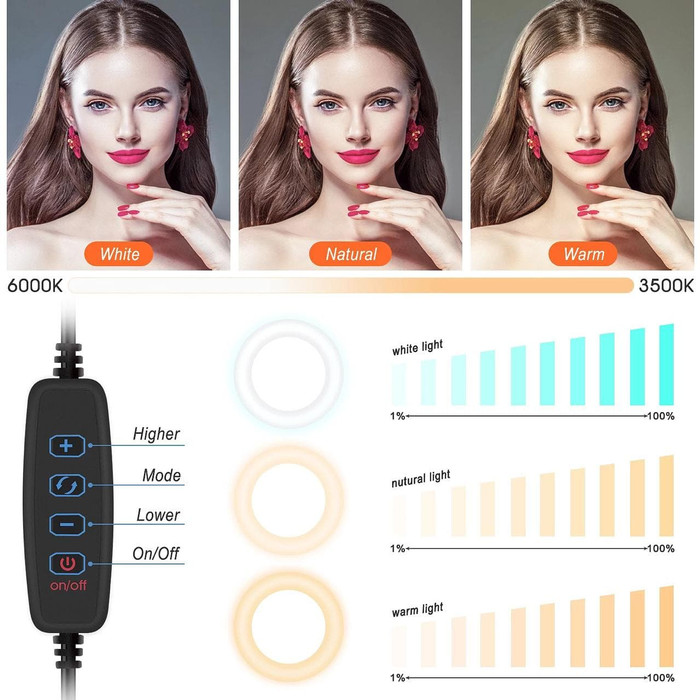 Ring Light Live Makeup Multipurpose Desk Lamp / Lampu Selfie ( G3 ) Cermin Makeup dengan dudukan Hp