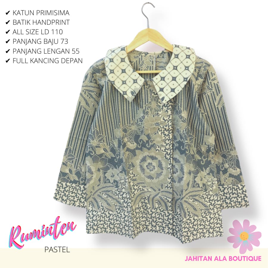 Blus ruminten batik solo atasan kerja