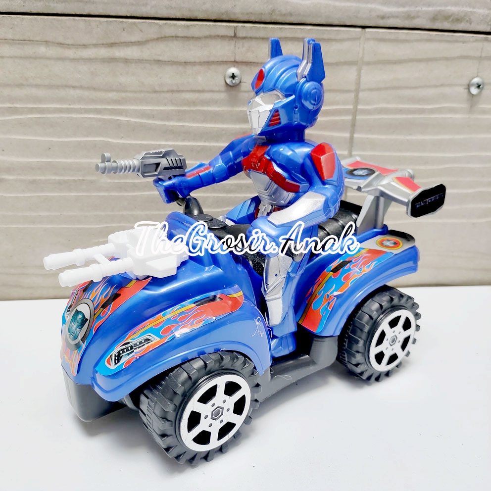 4 Wheels Robot Motorcycle Mainan Sepeda Motor ATV Transformers Bumblebee Optimus Prime