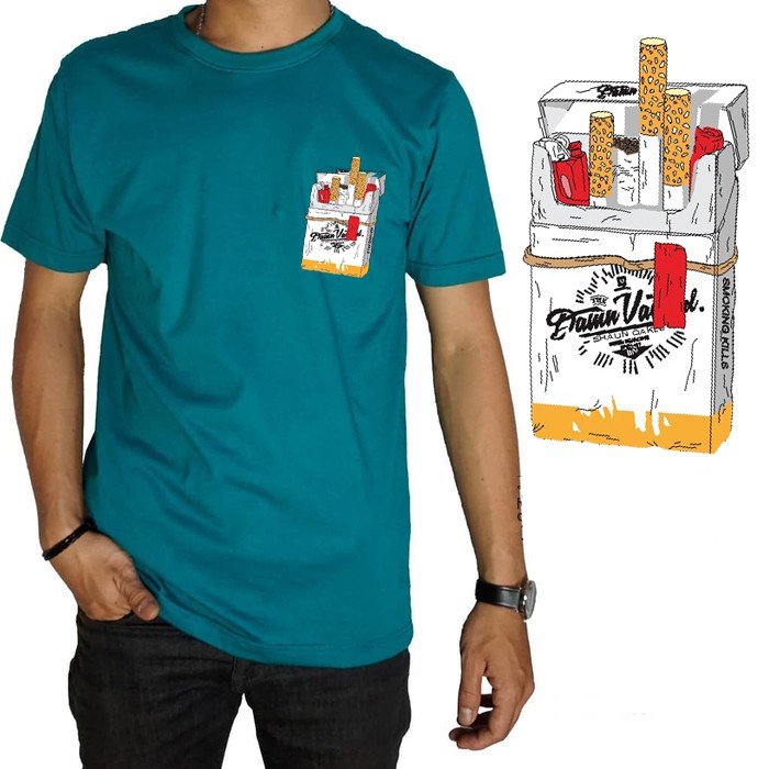 Kaos Pria Lengan Pendek Gambar &quot;Rokok&quot;