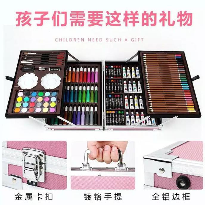 

pensil warna / Set alat gambar anak / alat lukis koper box crayon