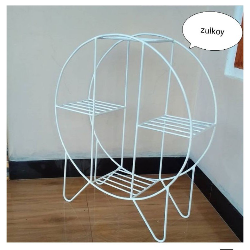 Rak Pot Lingkaran full besi - Rak Lingkaran Pot Tanaman Bunga Hias 4 susun