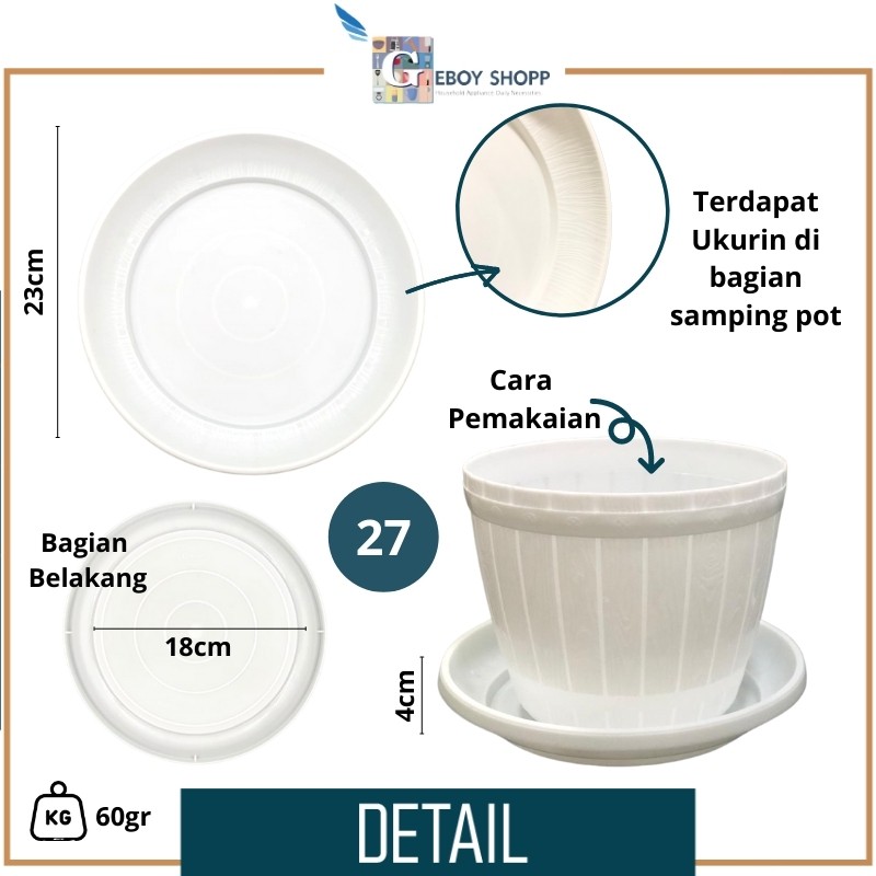 Tatakan Pot Putih 27
