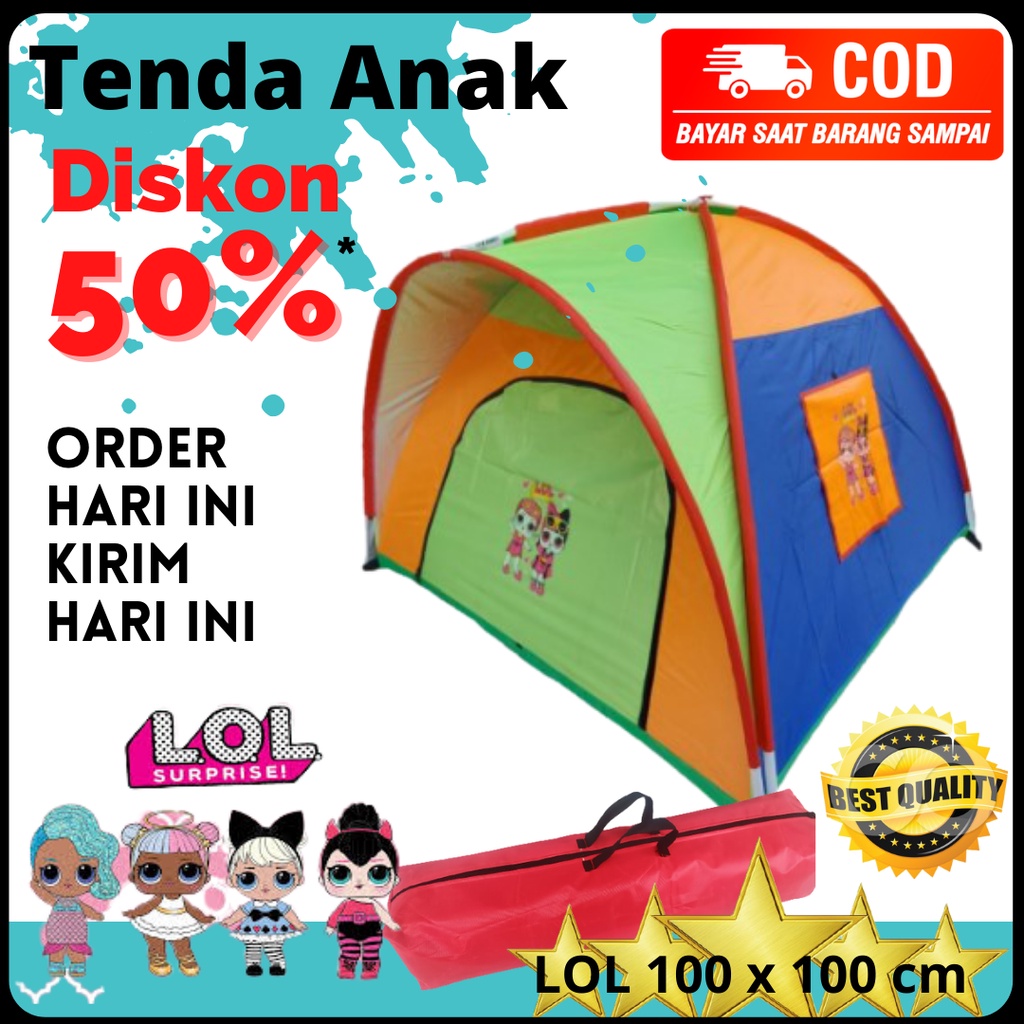 TENDA ANAK KARAKTER LOL UKURAN 100X100 CM _ TENDA MAINAN ANAK MURAH _ KEMAH KEMAHAN