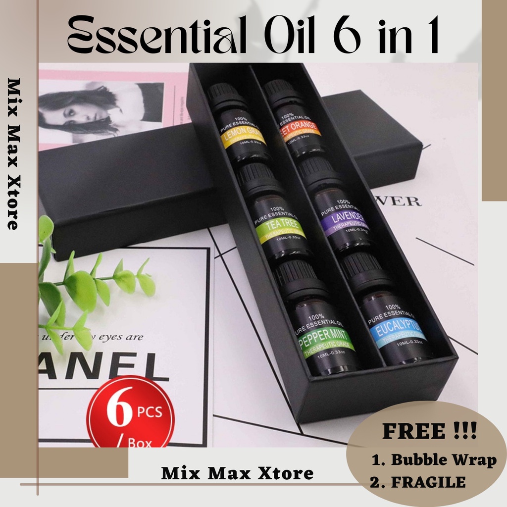 Eighteen Pure Essential Oil Diffuser Minyak Aromaterapi 10ml - 6 PCS (TSLM3)