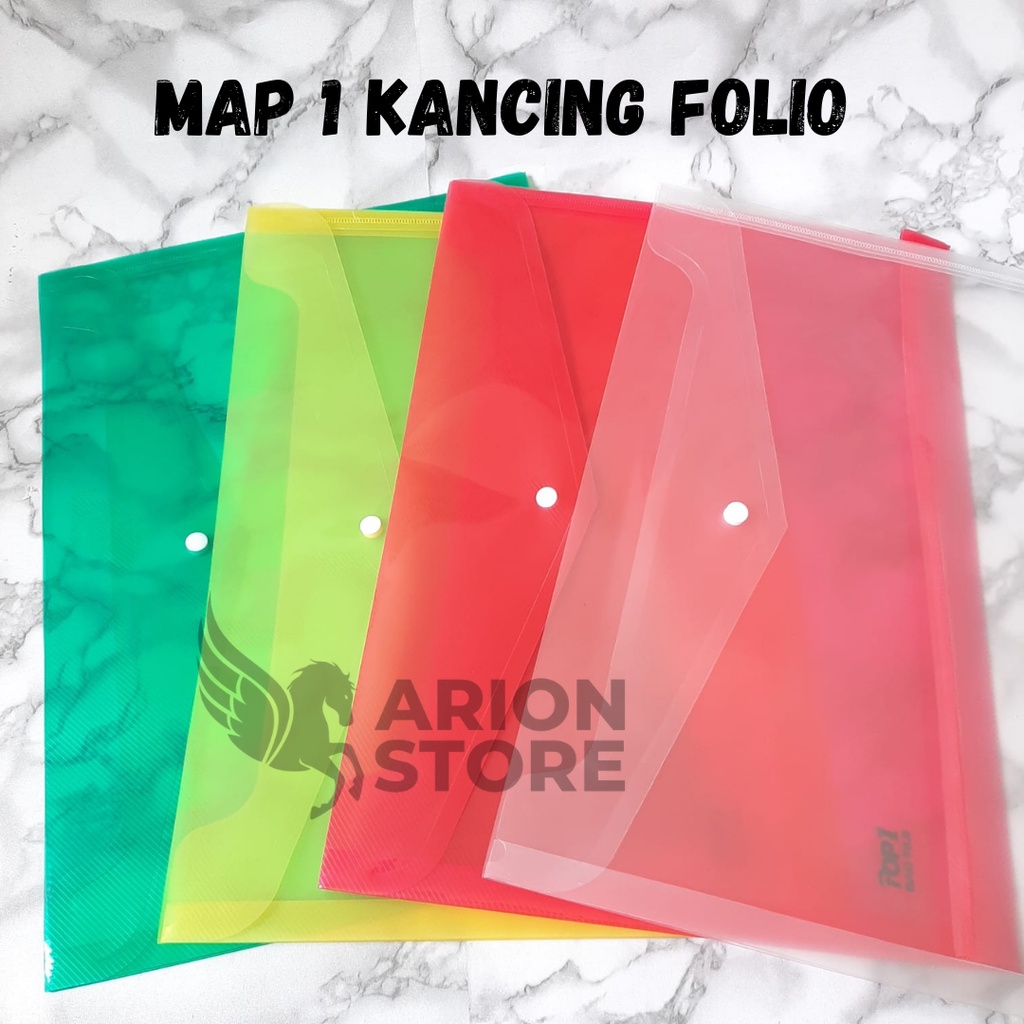 

[ARION STORE] Map Warna 1 Kancing Folio Pop1 / D`players / Dokumen File Kancing/ Map Kancing/ Map Plastik Kancing [PCS]