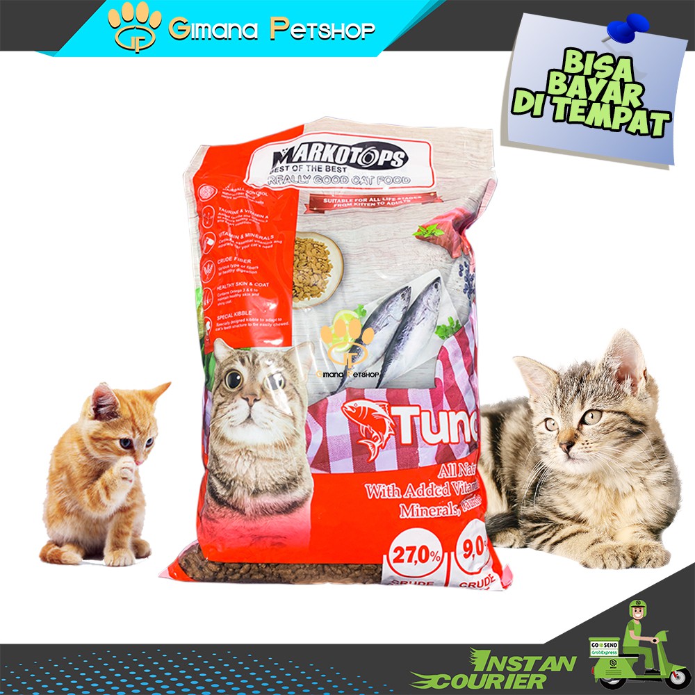 Makanan Kucing Sehat Bervitamin MARKOTOP 1kg Bisa untuk Bayi Kucing