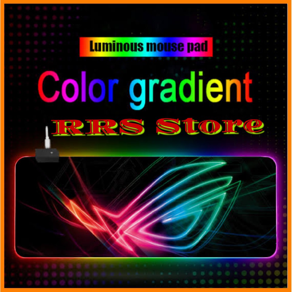Mairuige Gaming Mouse Pad Illuminated LED RGB 800x300mm Mousepad Game Slipmat RGB Led Setup Gamer Decoration Cool Glowing Mouse Mat Pc Republic of Gamers with Cable Rug