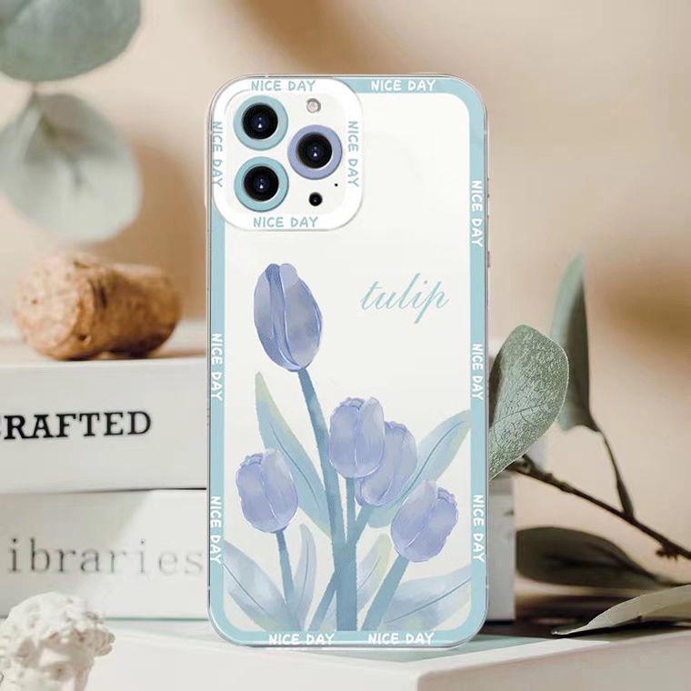 Soft Case Silikon TPU Transparan Motif Bunga Untuk IPhone 14 13 12 11 Pro X XR XS Max 7 8 14 Plus 6 6S