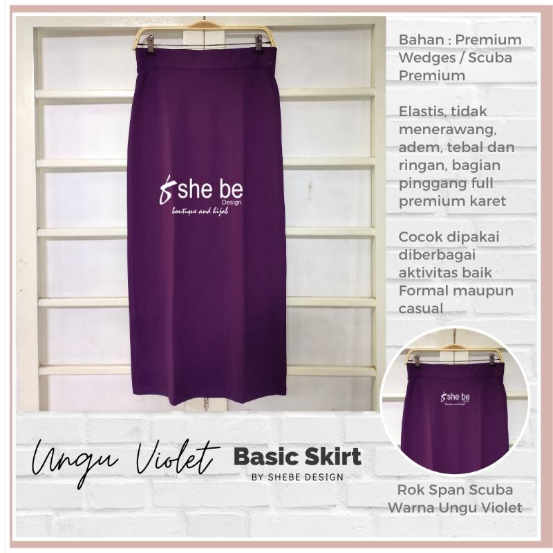 Rok Span Basic Skirt Ungu Violet By Shebedesign Shopee Indonesia
