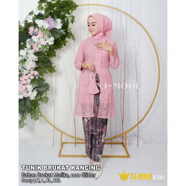 Kebaya Tunik Busui Brukat Malika Modern / Kebaya Pesta / Kebaya Kondangan / Kebaya Seragam / Kebaya Brukat / Kebaya / Kebaya Brukat Non Gliter