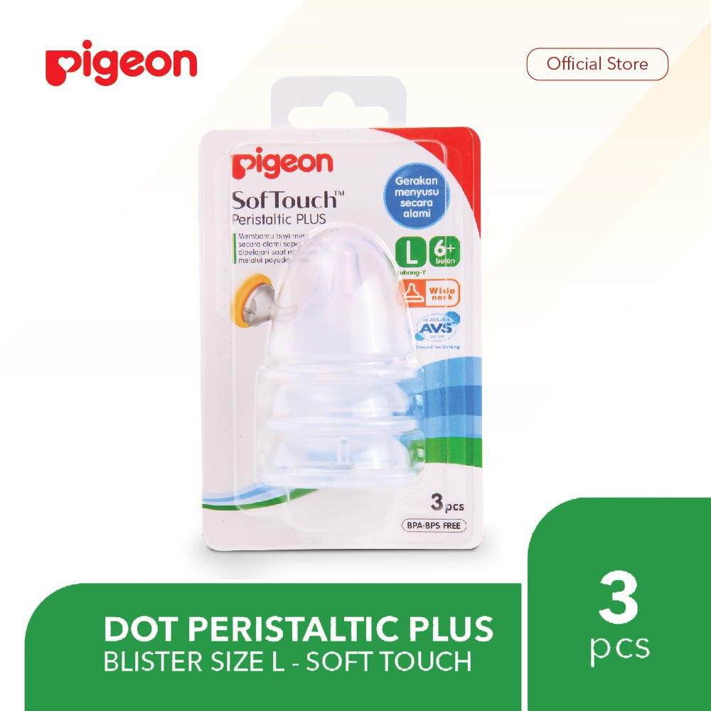 PIGEON Dot SofTouch Peristaltic Plus Nipple untuk Botol Wide Neck