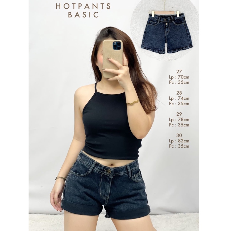 HOPYLOVY - Celana Pendek Jeans Wanita Hotpants Lipat Korea / Hotpants Basic Sexy