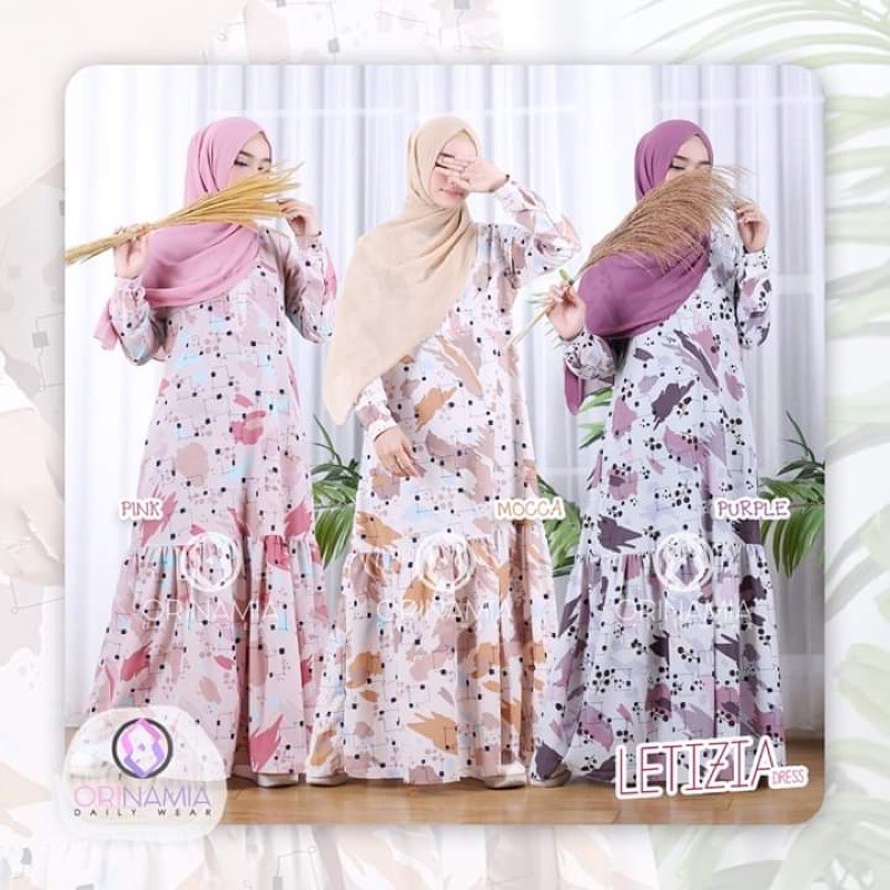  Baju  Muslim Modern  gamis  kekinian orinamia Shopee  