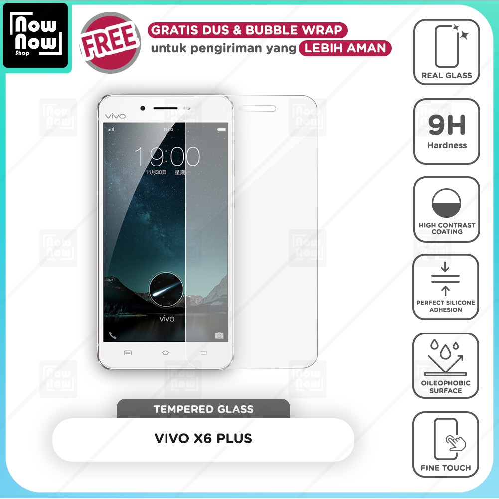 Tempered Glass Anti Gores Vivo X6 Plus Screen Guard Protector 9H Kaca Temperglass