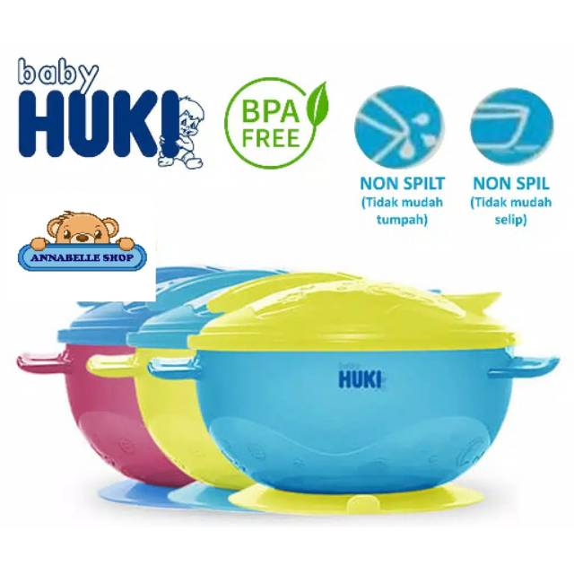 Huki BOWL SECTION  with Spoon mangkuk sendok anti slip