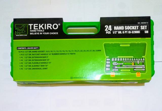 TEKIRO Socket Set Square 1/2&quot; Isi 24pc ( 8mm - 32mm ) / Tekiro sock set