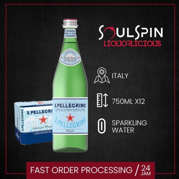 

San Pellegrino Sparkling Mineral Water 750ml [ dus isi 12 botol ] Khusus Instan - Only Instant